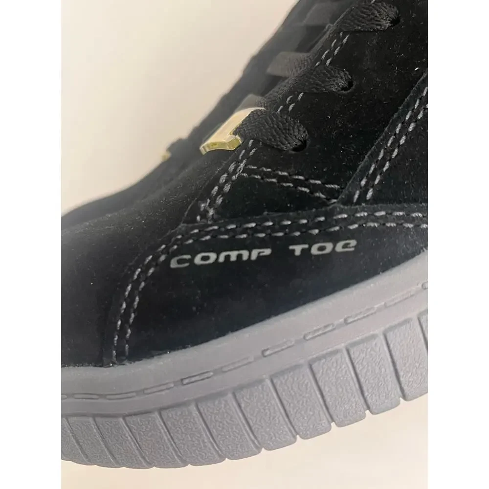 New Airwalk Camino SD Composite Toe Work Shoes Womens 8.5 Black Suede Sneaker